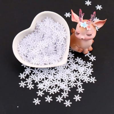 Dailygoods- Pailletten 7 mm - Glitter Sneeuwvlok - Kunsthandwerk - Bruiloftsdecoratie - Kerstdecoratie - 20 g, ca. 2000 stuks - Decoratie