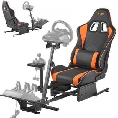 VEVOR Racing Wheel Stand, Robuuste Simulatorcockpitstuurstandaard, Geschikt voor Logitech G25, G27, G29, G920, G923, Thrustmaster T300rs, Tx F458, T500rs, T3pa-Pro (F1/Gt) En Csr Pedalen