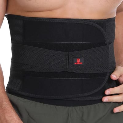 Orthopedisch korset Rugondersteuning Fitness Gewichtheffen Riem Tailleriemen Squats Halters Lendensteun Beschermer L zwart