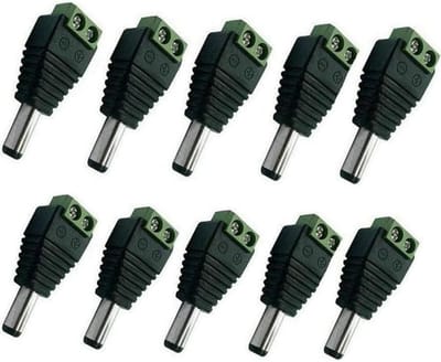10 Stuks DC Voedingskabel Mannelijke Connector Plug 5.5mm x 2.1mm voor CCTV Camera