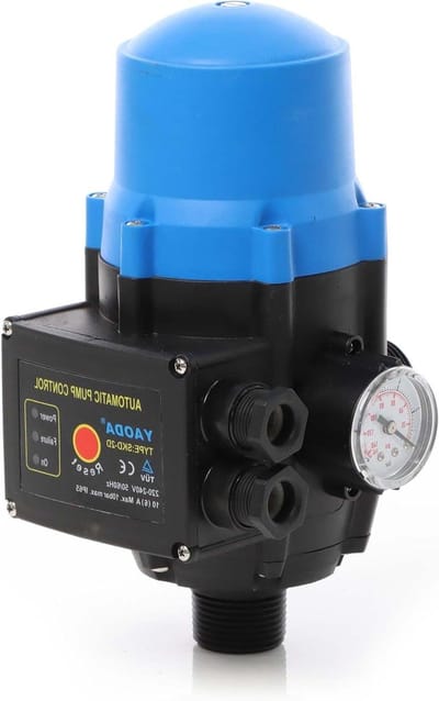 Drukregelaar Pomp - Waterdruk Schakelaar - Constante Waterdruk - Automatische Start Stop - 14.9 x 12.3 x 22.5 cm - Grijs
