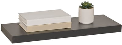 5five Zwevende wandplank Bassline - zwart - 60 cm - hout/MDF - boekenplank - muurplank - opbergplank - hangplank