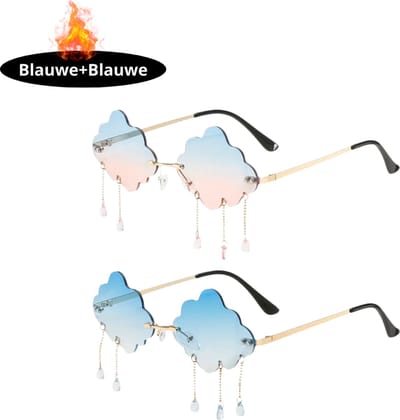 Bovista - Festival Bril - Rave - Space - Techno - Freaky Glasses - Heren - Dames - Zonnebril - Blauw + Blauw