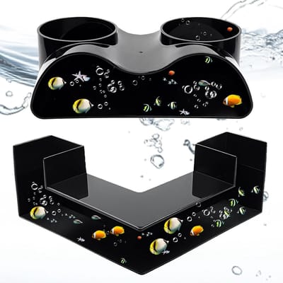 SnelShoppen - 2pcs Aquarium Fish Tunnel - Plastic Onderwater Tunnel voor Vissen - Duurzame Aquarium Cave in Zwart - Perfect voor Aquariums Landschapso