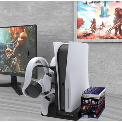 8-in-1 Oplaadstation geschikt voor PS5 Digital/Ultra HD Edition - Verticale Stand met Koelende Venti