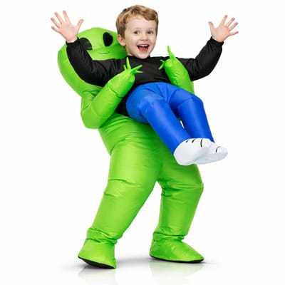 Ferodelli Alien Pak - Kostuum - Opblaasbaar - Halloween - Carnavalskleding - Kinderen - Kind - Voor Kinderen