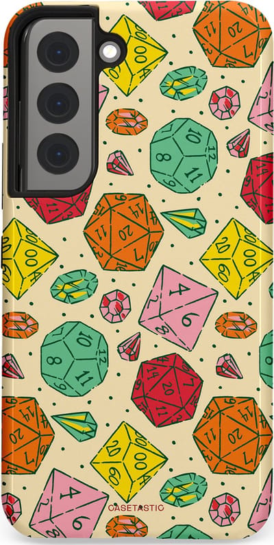 Casetastic Hoesje Geschikt voor Samsung S22 - Stijlvolle Beschermende Duo-layer Case - D20 Geluksrol