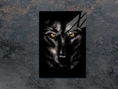 TMK ArtDeko - Snijplank van Glas - 35x52 cm - Wolfmotief