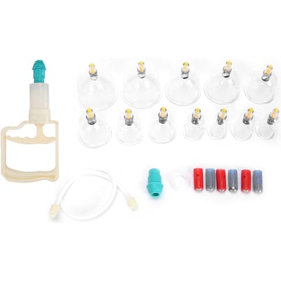 12 stuks Lichaamsbehandeling Massage Cupping Apparaat Magnetische Therapie Vacuüm Zuig Cupping Set white