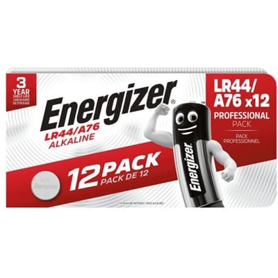 Energizer LR44 / A76 Knoopcel Batterij - 12 Stuks - Lithium Batterijen - 1.5V