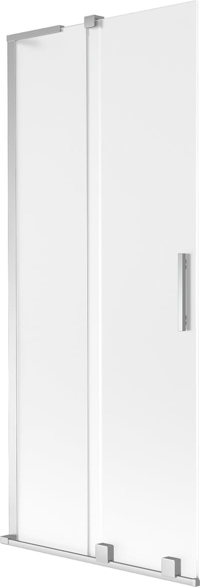 Mexen Velar L badwand scherm 2-delige schuif 80 x 150 cm, ijs, chroom - 896-080-003-31-01
