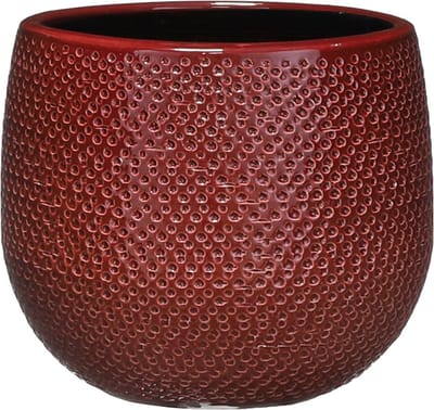Mica Decorations Bloempot - bordeaux - keramiek - 16 x 14 cm - plantenpotten