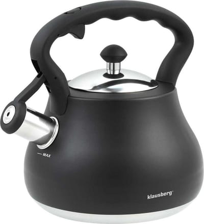 Klausberg 7446 - Stalen fluitketel - zwart gelakt - 2.7 liter