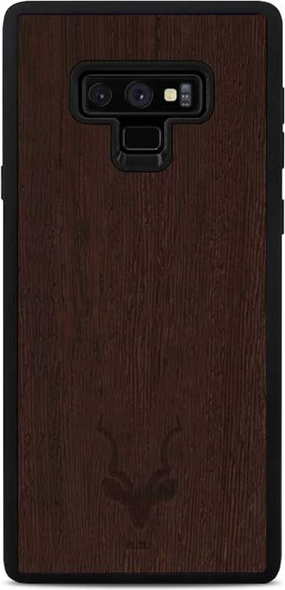 Kudu Samsung Galaxy Note 9 hoesje case - Houten backcover - Handgemaakt en afgewerkt met duurzaam TPU - Wengé - Zwart