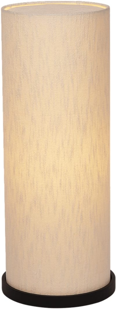 Atmooz Aldo Vloerlamp – H 75 cm – Ø 27 cm – Zwart metaal – Katoenen lampenkap – Cilindrische vloerlamp voor woonkamer of slaapkamer