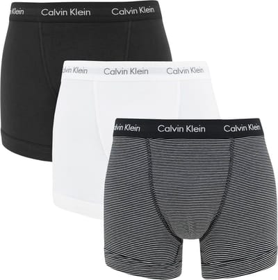 Calvin Klein Boxer Briefs Logo Taille Moyenne Lot de 3 Sous-vêtements Homme Multicolore U2662G-IOT M white