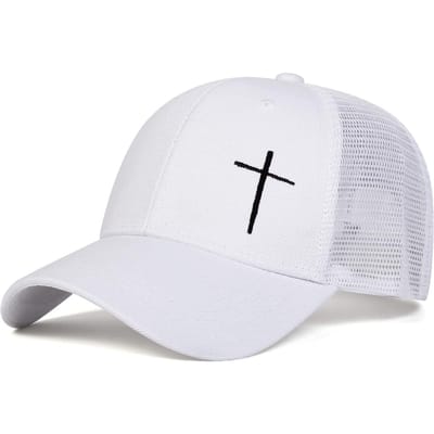 Unisex Kruissteek Baseball Net Caps Lente En Zomer Buiten Verstelbaar Casual Hoeden Hip Hop Hoed Zonbescherming Hoed white
