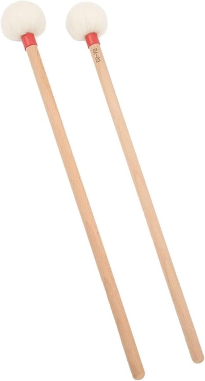 Multifunctionele Drum Mallets met Viltkop voor Basdrums, Timpani en Snaredrums - Set van 2 Stuks