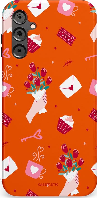 Casetastic Hoesje Geschikt voor Samsung A14 (5G/4G) - Stijlvolle Beschermende Duo-layer Case - Valentijnsdag Feest