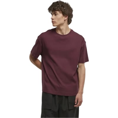 Urban Classics - Rib Shortsleeve Heren Tshirt - S - Rood
