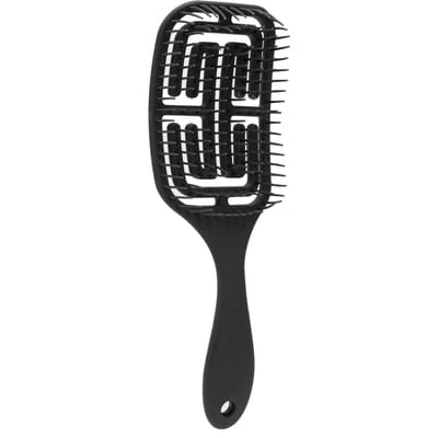 Unisex Ontwarrende Haarborstel Lang Kort Krullend Haar Hoofdhuid Massage Kam Haarstyling Borstel Zwart zwart