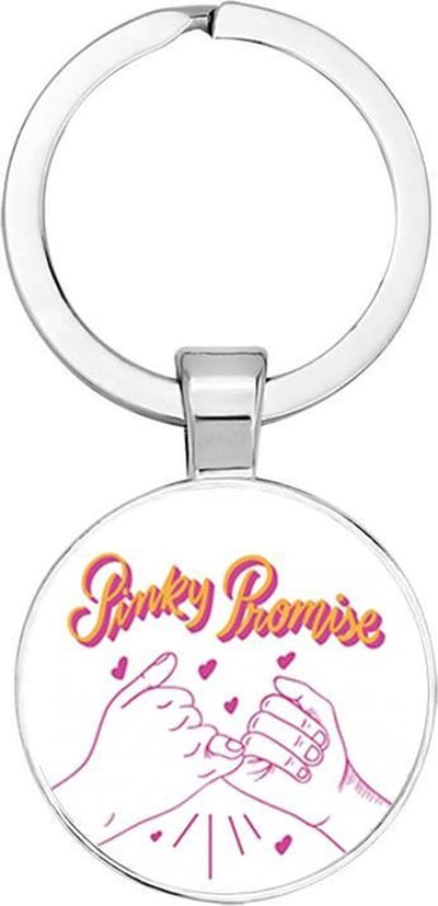 Akyol - Pinky promise Sleutelhanger - Vriendschap - Beste vriendin - Leuke kado voor je vriendin om te geven - 2,5 x 2,5 CM