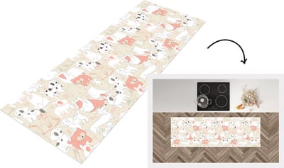 Keukenloper - Loper keuken - Patronen - Hond - Hondenvoer - 150x50 cm - Keukenloper vinyl