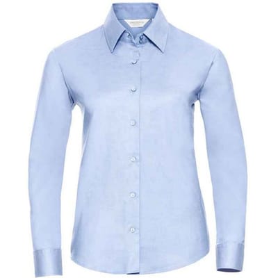 Russell Dames/Dames Oxford Easy-Care overhemd met lange mouwen (Oxford Blauw)