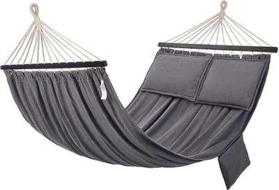Jessi Store - Hangmat - Dubbele hangmat - Tuinhangmat - Met spreidstokken - 2 kussens - Zijvak - Draagtas - Tot 300 kg - 210x150cm