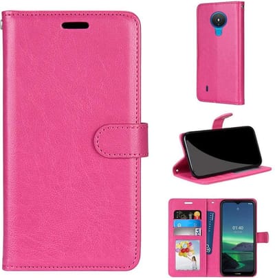 Bookcase Geschikt voor: Nokia 1.4 - Roze - portemonnee hoesje