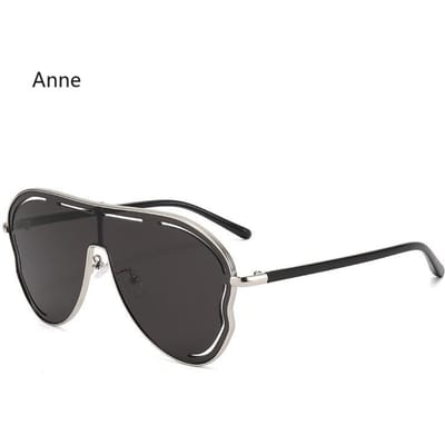 Oversized Vierkante Schild Zonnebril Dames Luxe Vlinder Eénstuk Zonnebril Groot Montuur Dames Brillen Gafas