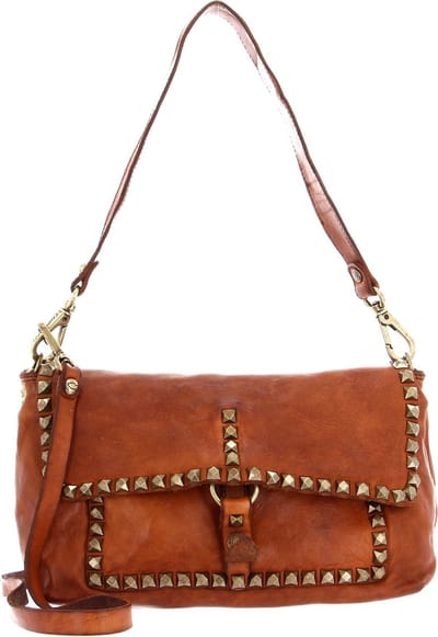 CAMPOMAGGI Leren Schoudertas Crossbody Bag Cognac Terracotta