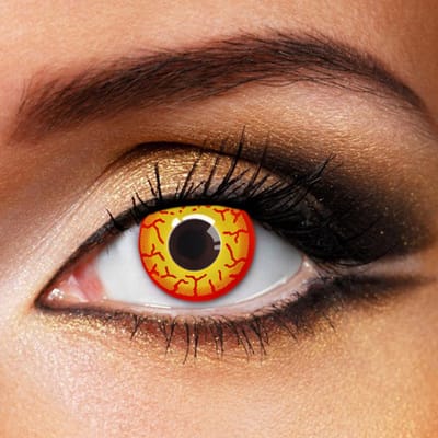 Partylens® rode kleurlenzen - Darth Maul - zachte jaarlenzen met lenshouder - Halloween - Cosplay