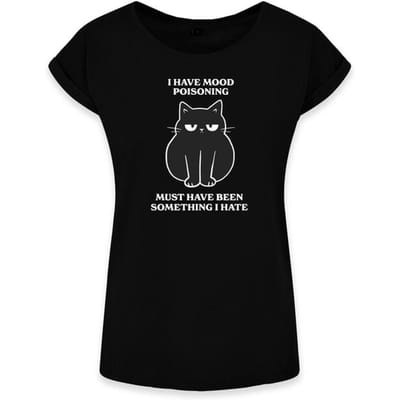 Goodie Two Sleeves - Fun T-shirt - I have mood poisoning - S tot XXL - voor Vrouwen - zwart