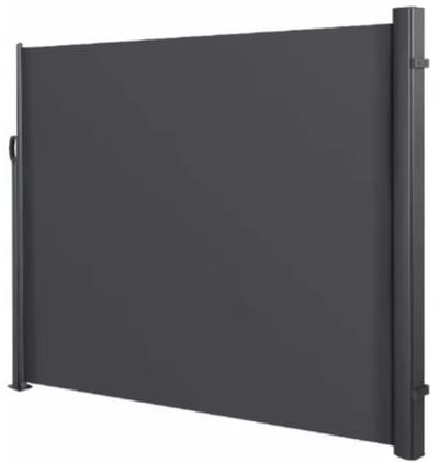 Zijluifel - Windscherm - Tuinschem - Zonnescherm - Intrekbaar - Voor Tuin, Buitenzwembad, Patio & Terras - Zwart - 4x1.8m