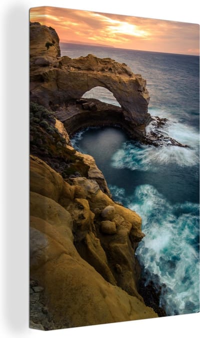 Great Ocean Road Australie Canvas 40x60 cm - Foto print op Canvas schilderij (Wanddecoratie woonkamer / slaapkamer)