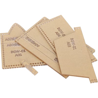 5 Pièces Modèle Acrylique Sac à Cartes Porte-Monnaie Bricolage Fait Main Motif Cuir Portefeuille Moule Artisanat beige