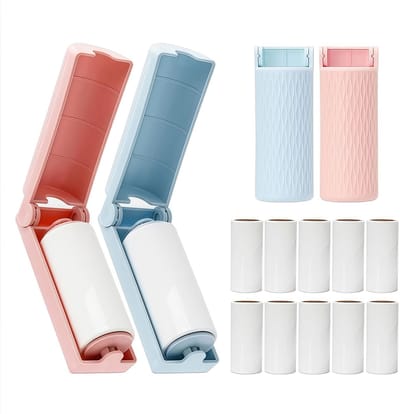 Pluizenroller Set - Herbruikbaar - Mini Lint Roller - 360 Vellen - Met Handvatten en Navullingen - Voor Dierenharen - 16-delig
