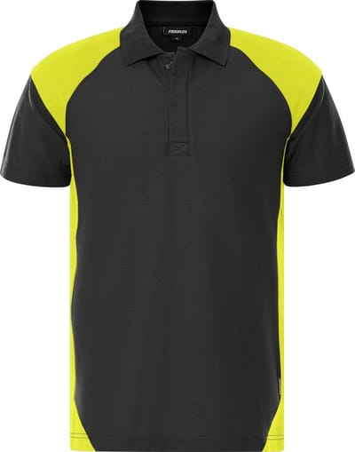 Fristads Heavy poloshirt 7047 GPM - Zwart/hi-vis geel - 3XL