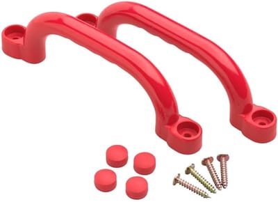 Handgrepen Set - Grijpers Klimsteunen - Speeltoestel Uitbreiding - Robuust Kunststof Ontwerp - 25cm Lengte - Rood
