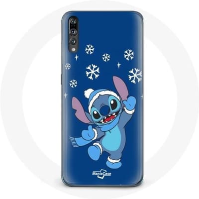 Coque - Huawei - P20 - Souple - Synthétique - Stitch neige Noël bleu