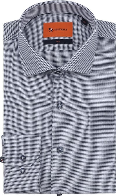 Suitable Overhemd Triangle Donkerblauw (navy) - Maat 39 - Heren - Casual Shirt