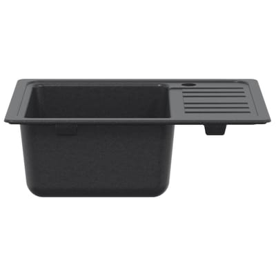vidaXL - Keukenspoelbak - met - afdruipplaat - Graniet - 57,5 - x - 46 - x - 28 - cm