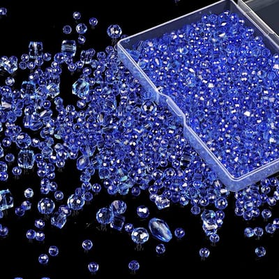 Facettenkralen in verschillende maten 4/6/8mm voor sieraden en ambachtelijk werk, 600 stuks, blauwe glinsterende glas kralen voor armbanden en oorbellen