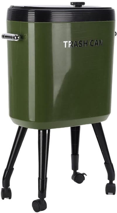 Cosensi - Dailygoods - Hoge Prullenbak met Wielen, 15L Smalle Vuilnisbak voor Keuken en Badkamer