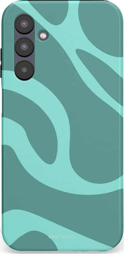 Casetastic Hoesje Geschikt voor Samsung A25 - Stijlvolle Beschermende Duo-layer Case - Aqua Golven