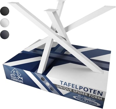 Tafelonderstel Spider Wit Hoogte 72cm Eenvoudige Montage Stevige Tafelpoten voor DIY Tafelblad