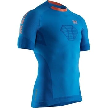 X-Bionic Invent 4.0 Hardloopshirt Korte Mouw Heren - Teal Blue/Kurkuma Oranje - Maat S