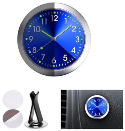 Dailygoods- Autoklok Lichtgevend - Dashboard Klokje - Zelfklevend - Ventilatieclip - Universeel - 4x0,8 cm Kwarts/Legering - Dashboard Klok