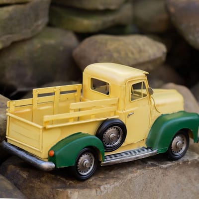 Metalen Vrachtwagen Decoratie Vintage Stijl 33 cm Wit Groen